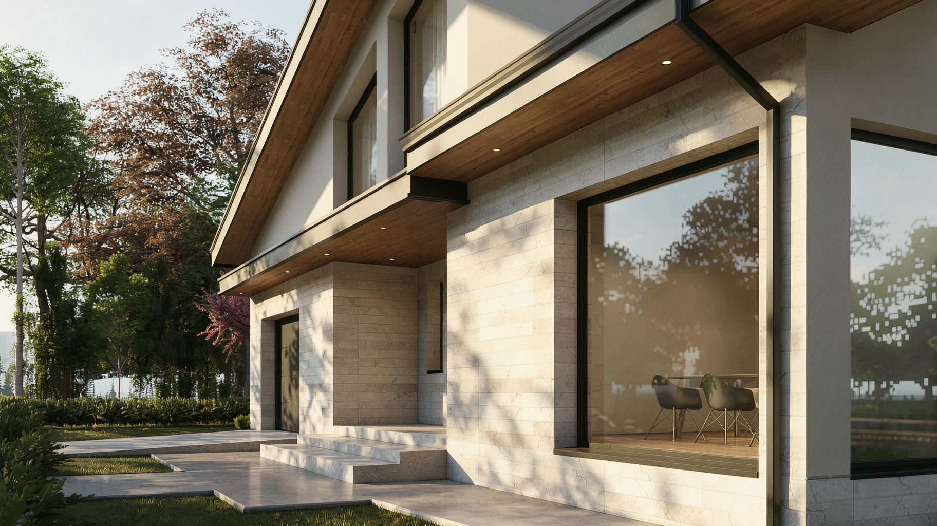Casa A – detaliu arhitectural al fațadei