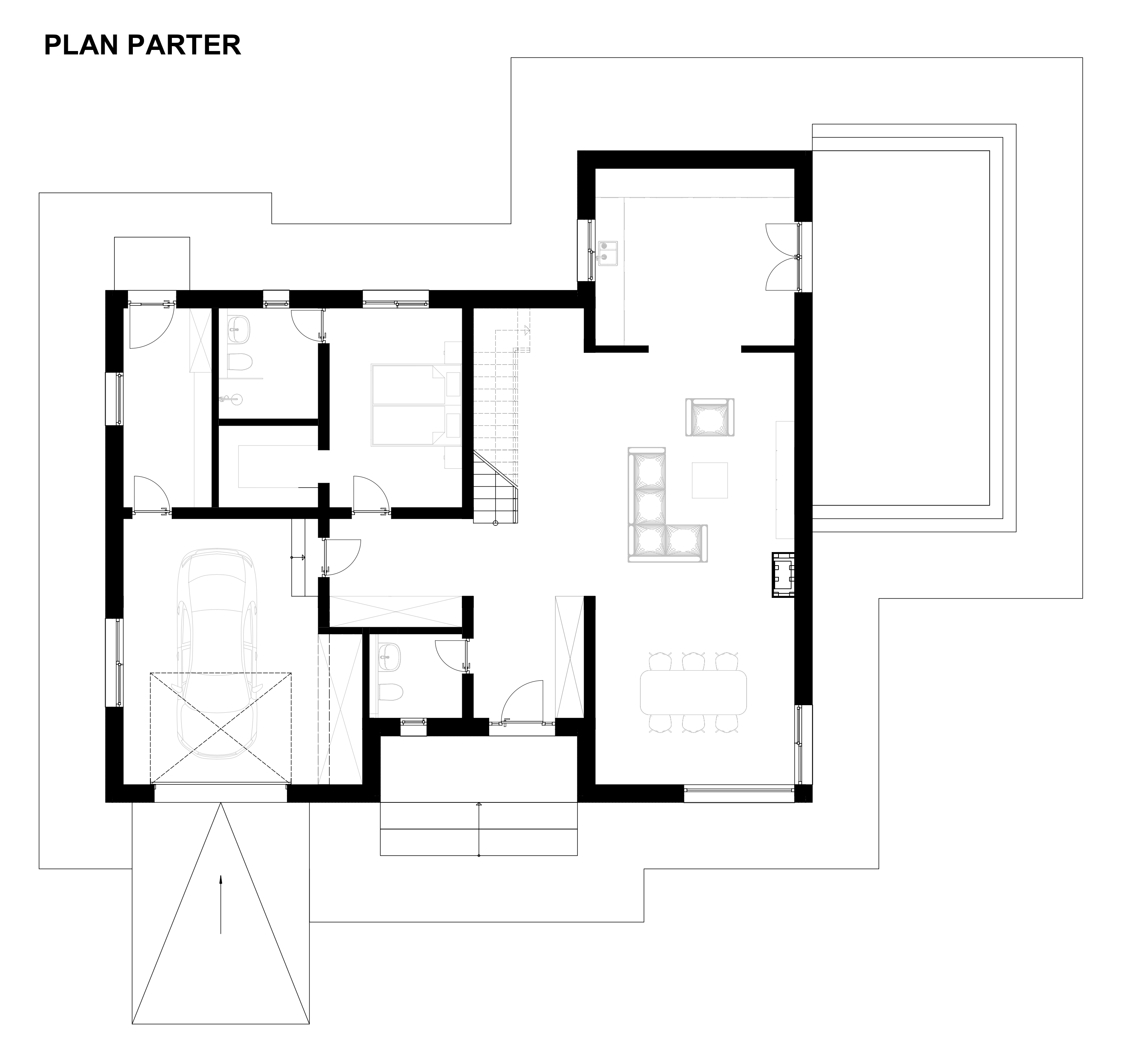 Casa A – plan parter și compartimentarea locuinței