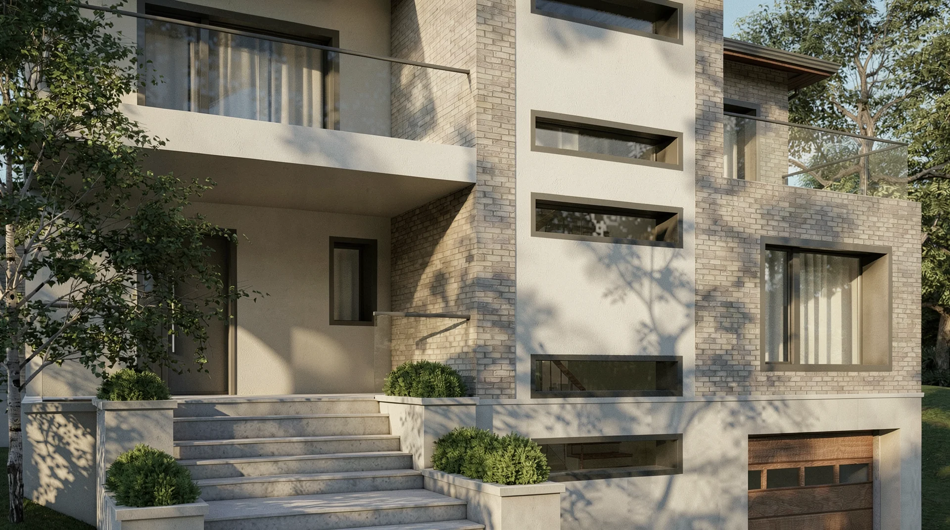 Casa H – perspectivă exterioară 4, locuință D+P+1E în jud. Cluj